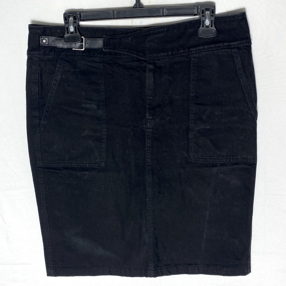 Vintage Lauren Ralph Lauren Green Tag Classic Black Denim Skirt Jean Skirt 8